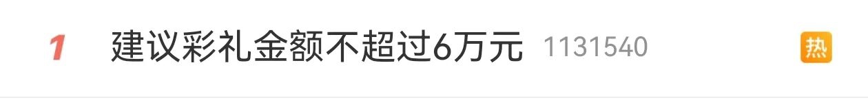 “建议彩礼金额不超过6万元”,冲上热搜第一(图1) 1.jpg